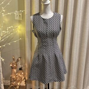 Anthropologie Sans Souci Sassy Black and White Patterned Dress Large L